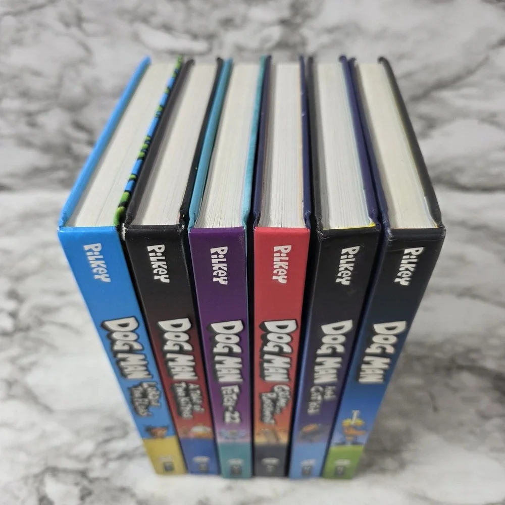 Dog Man Books Lot of 6 Hardcover Dav Pilkey Graphic Novels Pre-Owned Scholastic